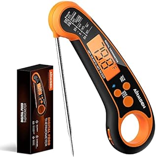 AIRMSEN Digital Instant Read Meat Thermometer for Grill and Cooking, Fast Precise IP67