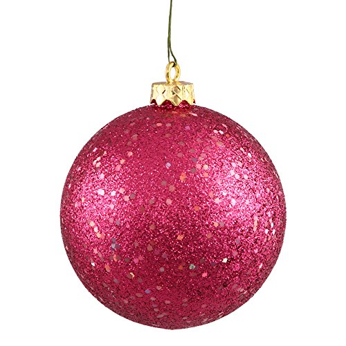 Vickerman 6" Wine Sequin Ball Ornament, 4 per Bag