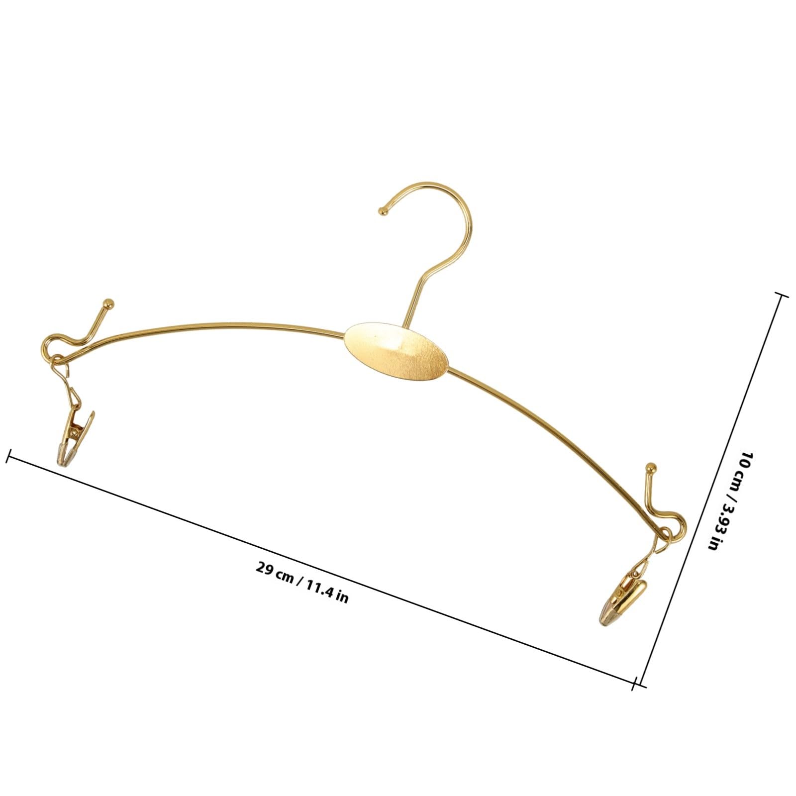 Lurrose 10 grucce con clip in metallo, grucce antiscivolo per biancheria intima (mutandine e reggiseni), stendino per bucato, armadio dorato