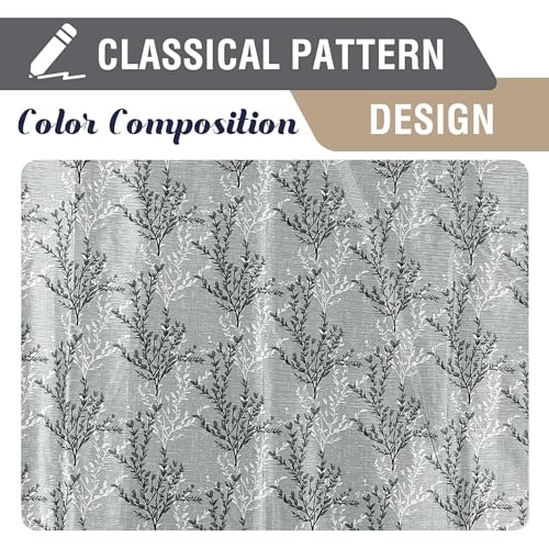 Image of Cortina Polyester 75% Blackout Curtains Set of 2 Floral Print | Grommet Eyelet Window Curtains for Living Room, Bedroom & Kids Room | Light Filtering Drapes for Privacy (White & Green, 7 FT)