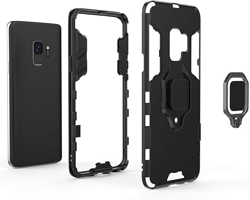 Miniatura 7 de Funda de teléfono para Samsung Galaxy S9 con protector de pantalla de vidrio templado y soporte magnético para anillo con soporte, accesorios