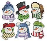 Design Works Crafts Snowmen in Hats Counted Cross Stitch Ornament Kit, Various (Holiday/Christmas)