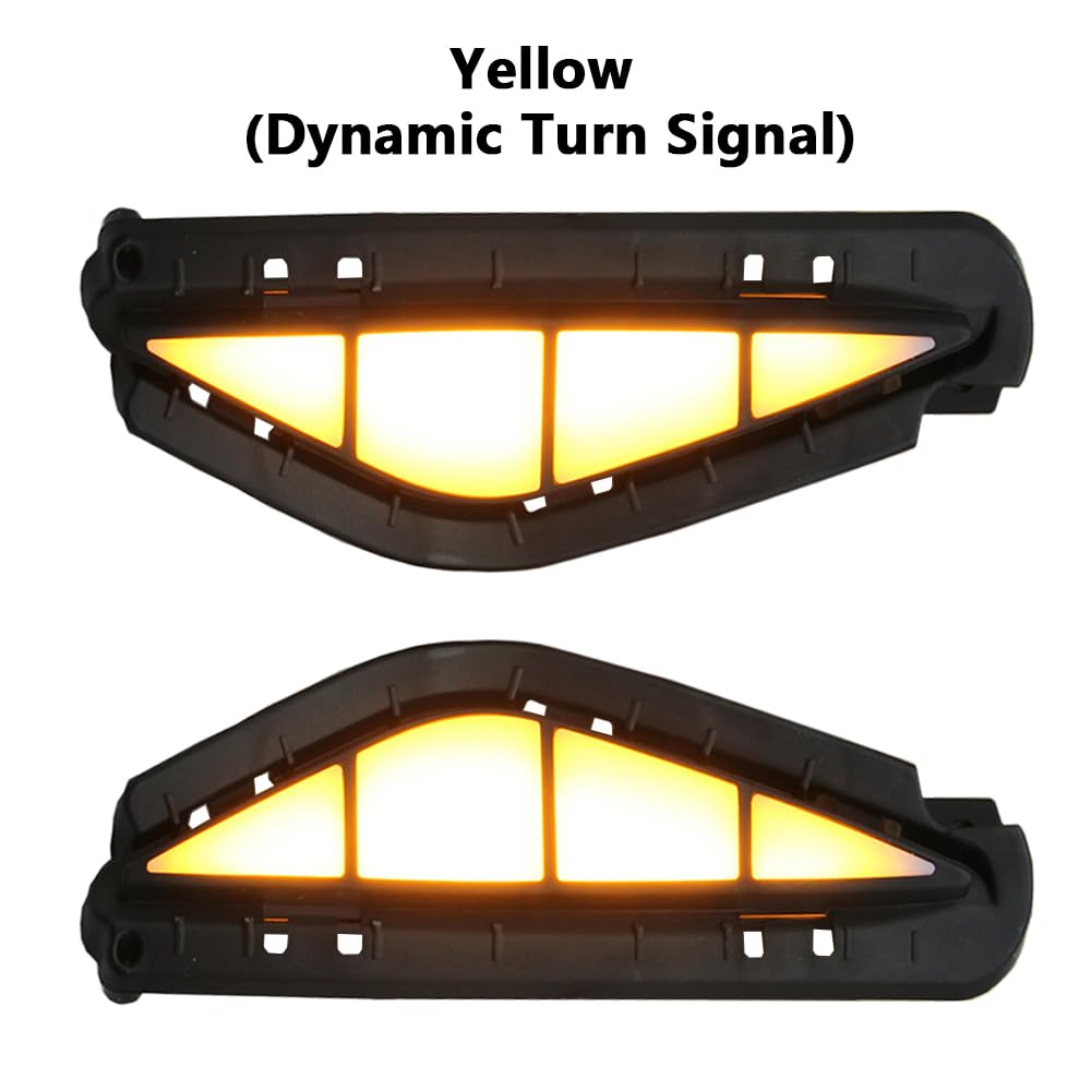 Lampade diurne del Riloer, luci da corsa Daytime a LED con luce di guida bianca + segnale di svolta dinamico giallo, lampada di segnale di svolta del paraurti LED con 2 modalità luminose