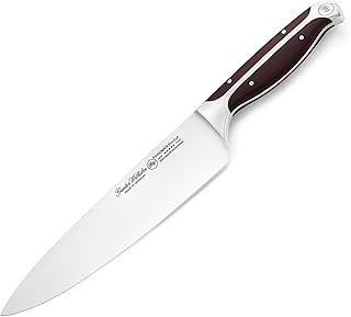 Gunter Wilhelm Chef knife 8 inch – German Made – Multi-Use professional chef knife– Precision Sharp & Full Triple Tang – Ergonomic Dark Brown ABS Handle – PREMIER ProCut Series