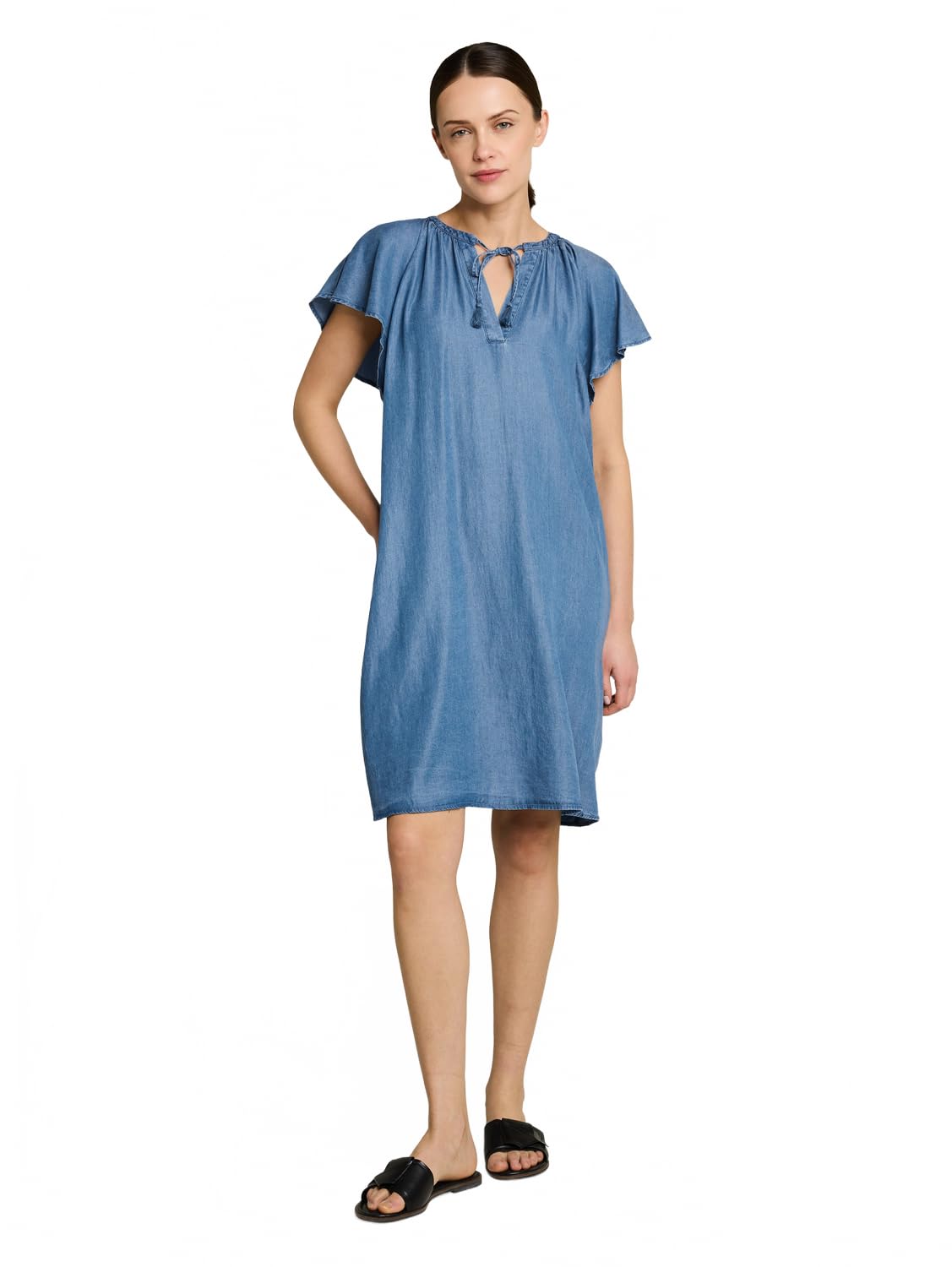 Tom Tailor Damen 1051249 Loose Fit Kleid mit Quasten