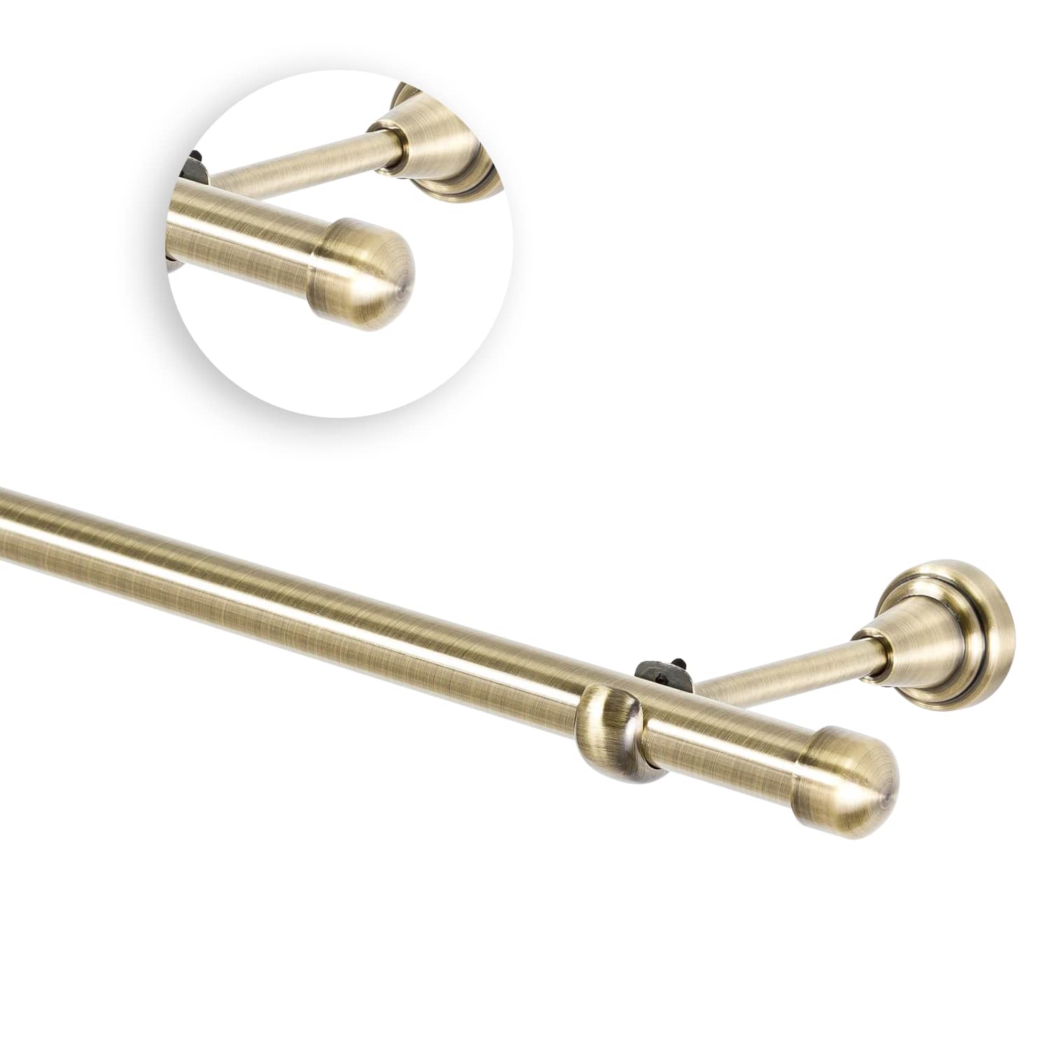 Asta Per Tende A Due Vie 19 Mm In Acciaio - Cromo Opaco, Lunghezza 120-600 Cm, Con Tappi