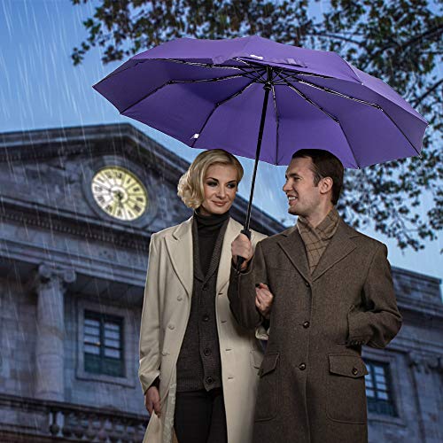 ZOMAKE Travel Umbrella Compact - 10 Ribs Portable Collapsible Umbrellas for Rain Windproof - Paraguas Automatic Small… - Image 8