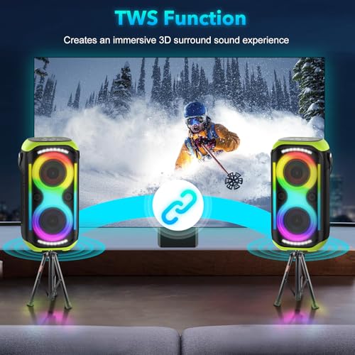 Bluetooth Speaker 160W Loud Wireless Outdoor Portable Home Party Speakers - image 6