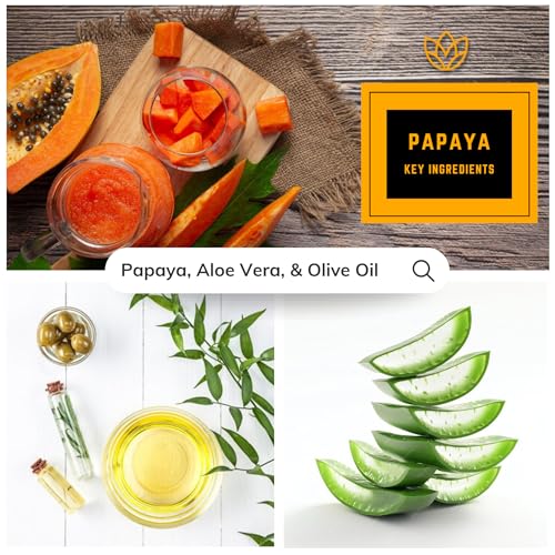 Image of Unisex Papaya Skin Moisturizer | Fades Dark Spots & Blemishes | Brightening, Exfoliating and Hydrating Face /Body Cream for Men & Women | Suitable for All Skin Types (400ml)