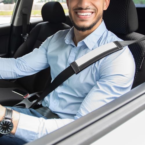 Image of SEG Direct Black and White Seat Belt Pads Pack of 2