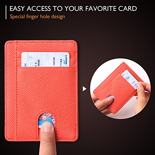 Borgasets Slim Wallet for Men Women Minimalist Thin Travel Front Pocket Genuine Leather Credit Card Holder with RFID Blocking3