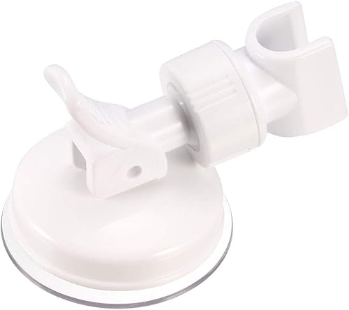Miniatura 4 de uxcell Soporte de cabezal de ducha ajustable con ventosa para montaje en pared, soporte de ducha de mano, 4.134 in, color blanco