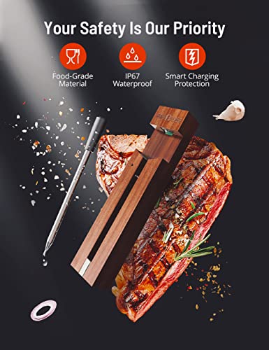 Meat Thermometer Wireless, Paris Rhône 263Ft Smart Meat Thermometer, Food Thermometer With Smart Alert, Ip67 Waterproof, Dishwasher Safe For The Grill, Bbq, Kitchen, Garden, Rotisserie(1 Probe) #TOP2