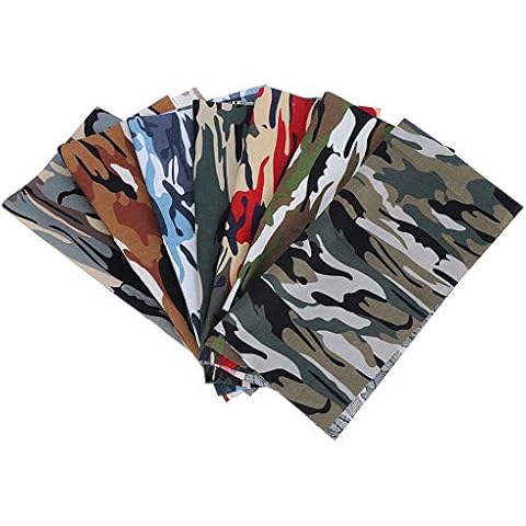 7Pcs Camouflage Cotton Fabric for Crafts Cover