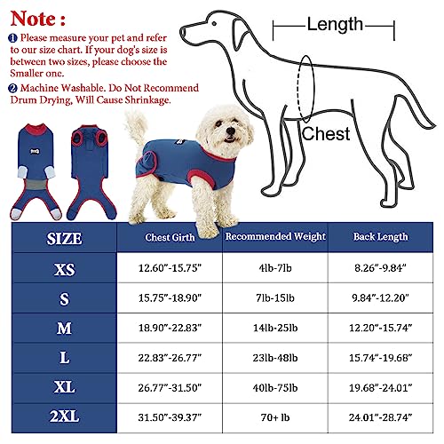 Idomik Dog Recovery Suit After Surgery, Soft Dog Surgery Recovery Suit For Male Female Pet Dogs Cats, Dog Spay Neuter Onesie Snugly Shirt, Dog Cone Alternative Anti-Licking Abdominal Wound #TOP2