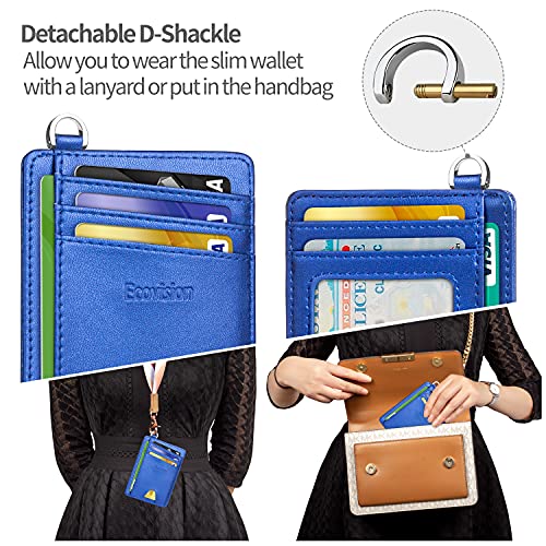 Image of Slim Minimalist Front Pocket Wallet, RFID Blocking Credit Card Holder Wallet with Detachable D-Shackle for Men Women