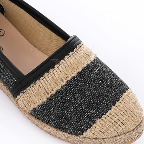 حذاء فلات شيك ناتشورال ايدج سهل الارتداء للنساء من ايس كلوب، لون اسود، مقاس 39 EU