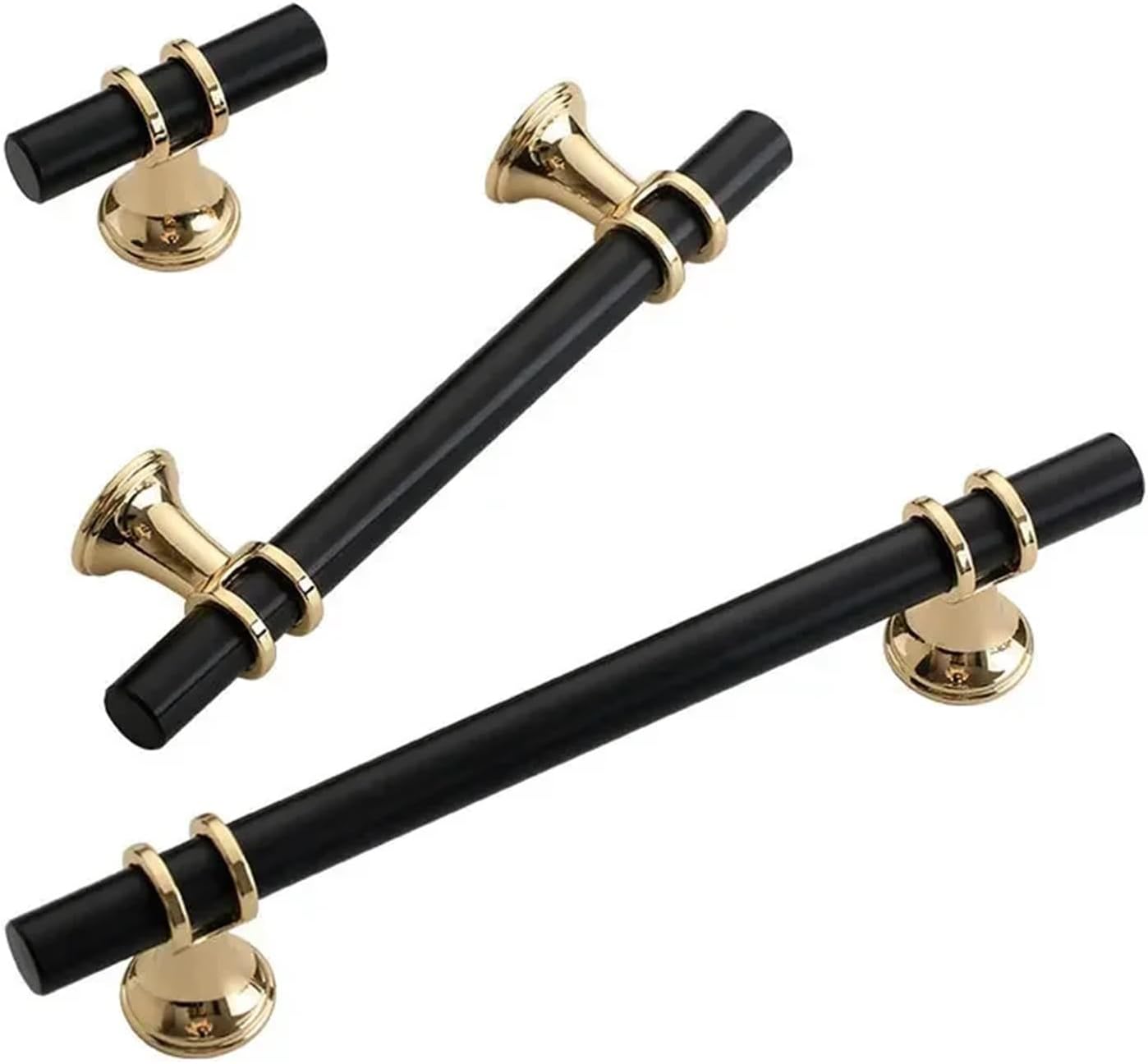 T Bar Cabinet Cupboard Hardware Door Furniture Knobs Drawer Kitchen Pull Decorative Silver Black Gold Cabinet Knobs and Handles 1Pcs (Color : Black Rose Gold 192)