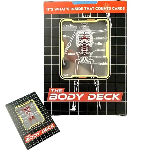 Dexprosy Human Anatomy Playing Cards Body Deck with 3D Images Waterproof Transparent Card Deck for Doctors Nurses Medical Students & Educators