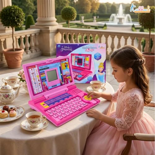 Image of Disney Princess Interactive English Learning Laptop for Toddlers - 20 Educational Activities, Letters, Numbers & Games - Early Development Educational Toy |Birthday Gift for Kids 3+ Years