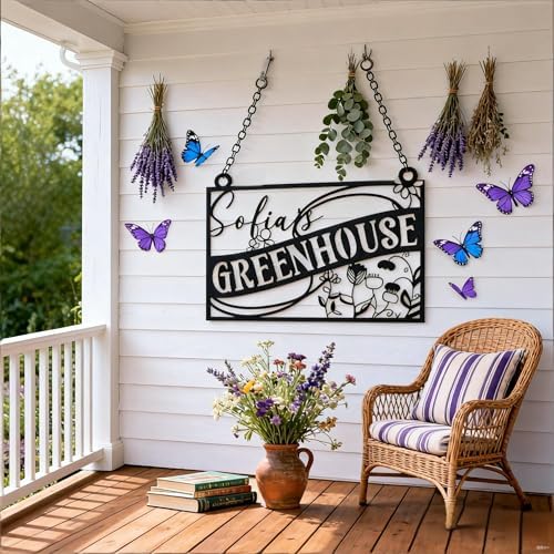Personalized Greenhouse Sign, Custom Metal Garden Plaque with Family Name, Rustic Outdoor Wall Art for Garden Decor, Unique Mother’s Day & Gardener Gift for Yard and Patio Personalized Greenhouse Sign, Custom Metal Garden Plaque with Family Name, Rustic Outdoor Wall Art for Garden Decor, Unique Mother’s Day & Gardener Gift for Yard and Patio