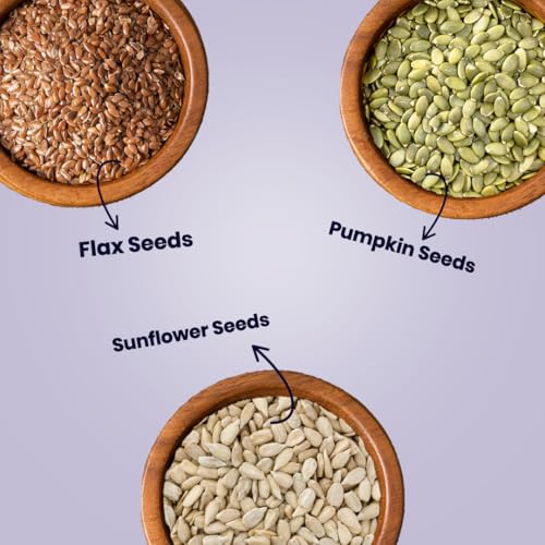 Image of Livyor Raw Seeds Combo for eating 200gx3 | Sunflower Seeds, Pumpkin Seeds, Flax Seeds | Weight management | Healthy and Nutritious | Pack of 3 (600gm)