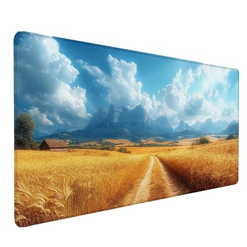 Tapis de souris XXL jaune paysage 800 x 300 mm idée cadeau femme bureau pc