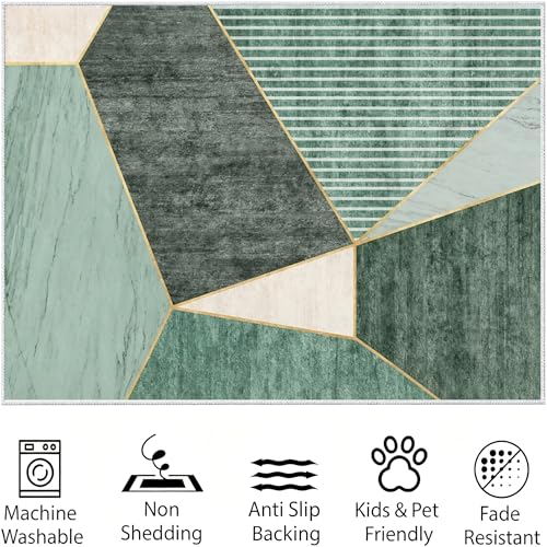 Tapis imitation cachemire doux VULORA design géométrique - 6
