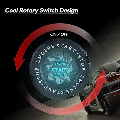 Image of Rotary Push Start Button Cover, Universal Car Engine Start Button Cover, Car Stickers Interior Decor, Car Accessories Motorcycle Ignition Key Switch Cover