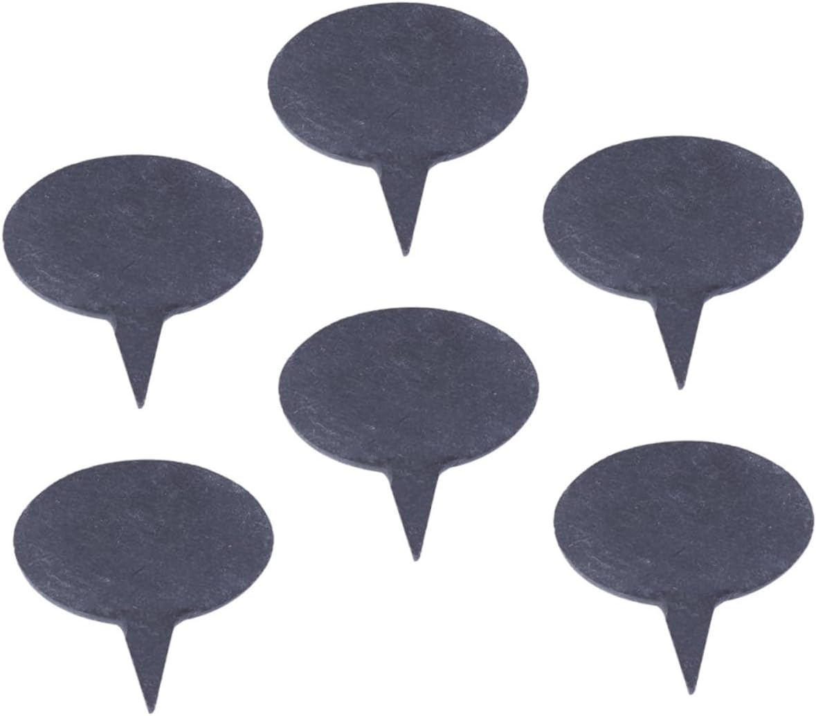 Stone Plant Labels 6pcs Set for Cheese Cakes and Desserts Waterproof Cheese Markers for Garden and Party Use Sturdy Stone Toppers for Fruit Tree Identification