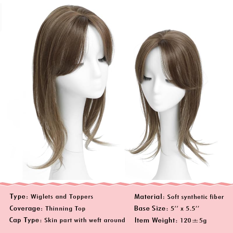 Cheveux clairsemés : solutionnez avec ce postiche avec frange brun cendré
