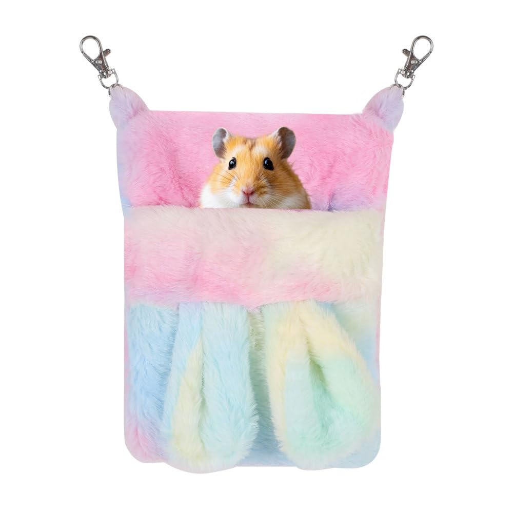 BDKMMS Sugar Glider Sleeping Pouch, Hanging Pet Bed Warm Hamster Hammock Sugar Glider Hideout for Small Pets Rats Hamsters Gliders Squirrels Gerbils Hedgehogs