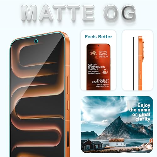 Image of FIRST MART Matte Anti-Glare Tempered Glass for Infinx Note 60 Pro With Installation Kit | Military-Grade Gaming Screen Protector & Cable Guard | Edge to Edge Coverage | Black