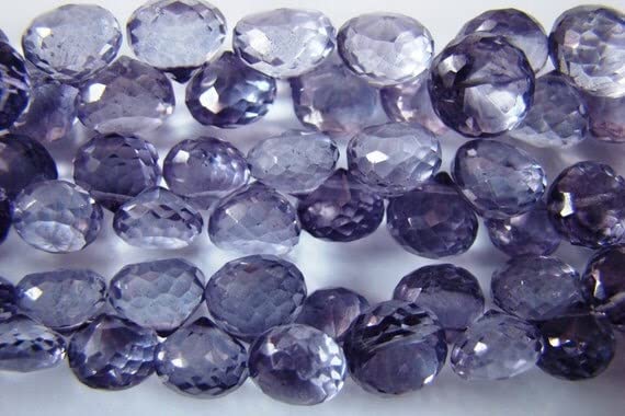 Briolettes iolite sans éclats perles oignon régulières 8"