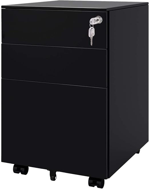Romatlink, 3Drawer Mobile Pedestal File with