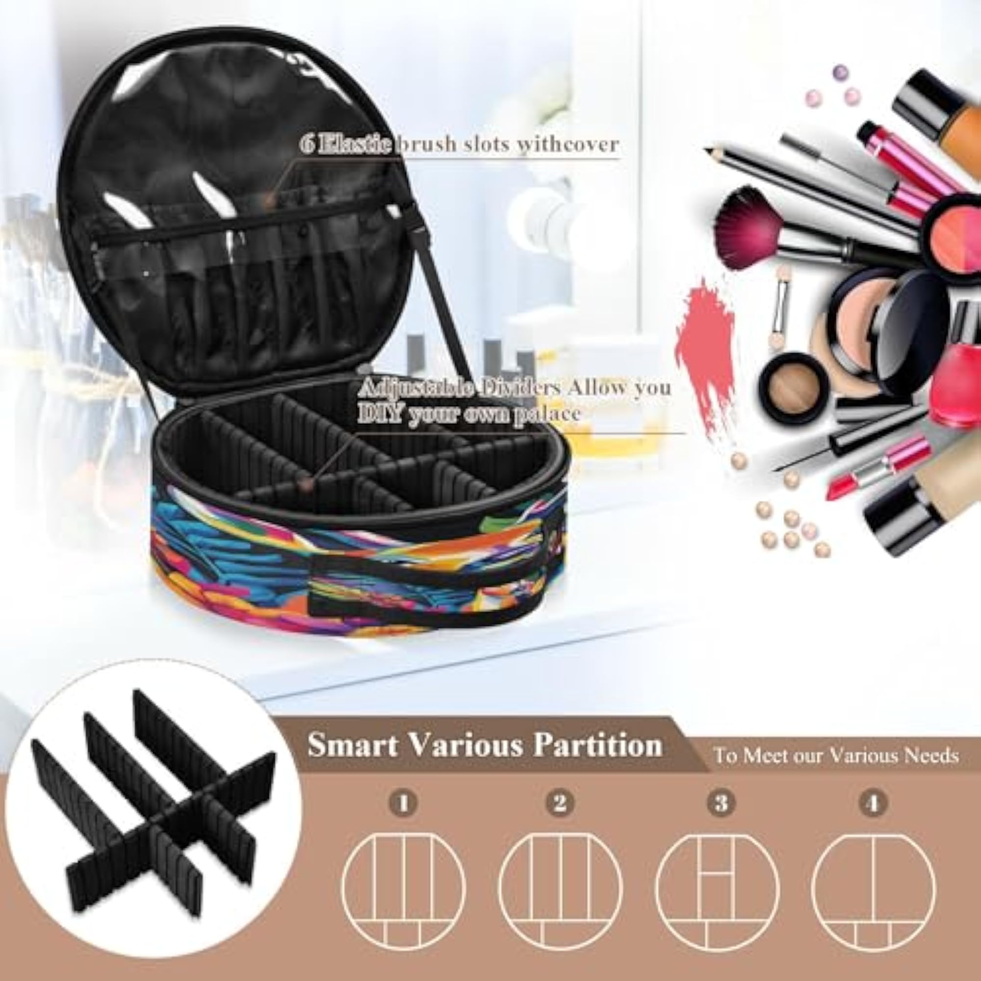 Colorful Deer Travel Makeup Case