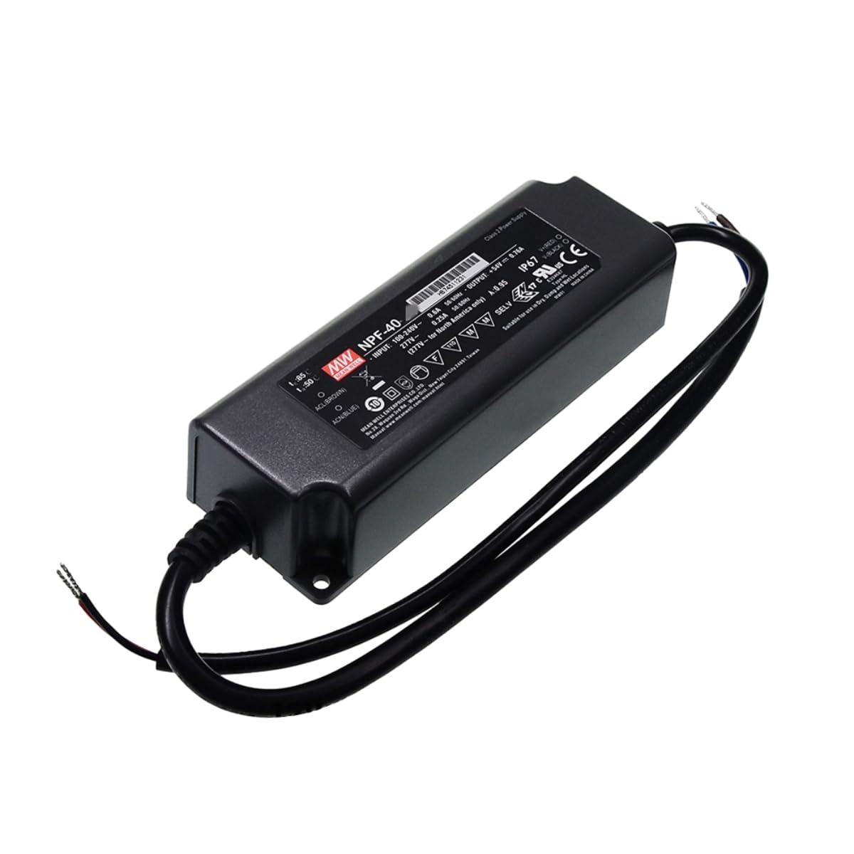 Pilote LED NPF 40 W étanche IP67 avec PFC actif pour éclairage extérieur stable