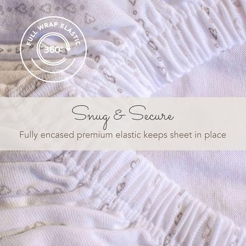 Image of 100% Organic Cotton Bassinet Sheets for Guava Lotus Bassinet, 2 Pack - Breathable Soft Fitted Bassinet Sheets for Baby & Newborn, Unisex (Grey and White)