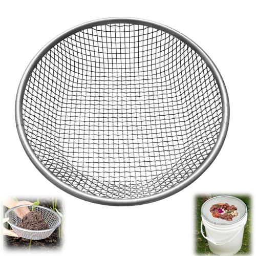 1/4 Inch Compost Sifter for Garden Sand Soil, Garden Potting Mesh Sieve Sifting Pan,Soil Sifter Mesh Gardening Tool Best for Plants and Flowers Growth for 5 Gallon Bucket