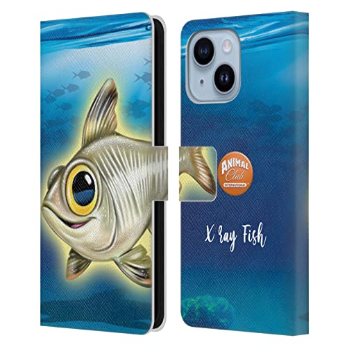 Étui portefeuille iPhone 14 Plus cuir anti-choc motif poisson Animal Club International