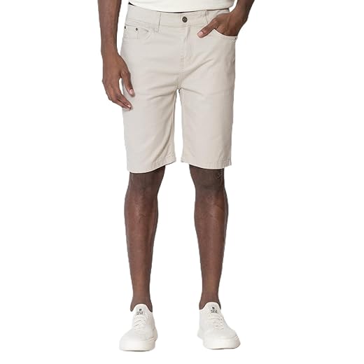Bermuda Masculina Sarja Básica Polo Wear Bege Claro