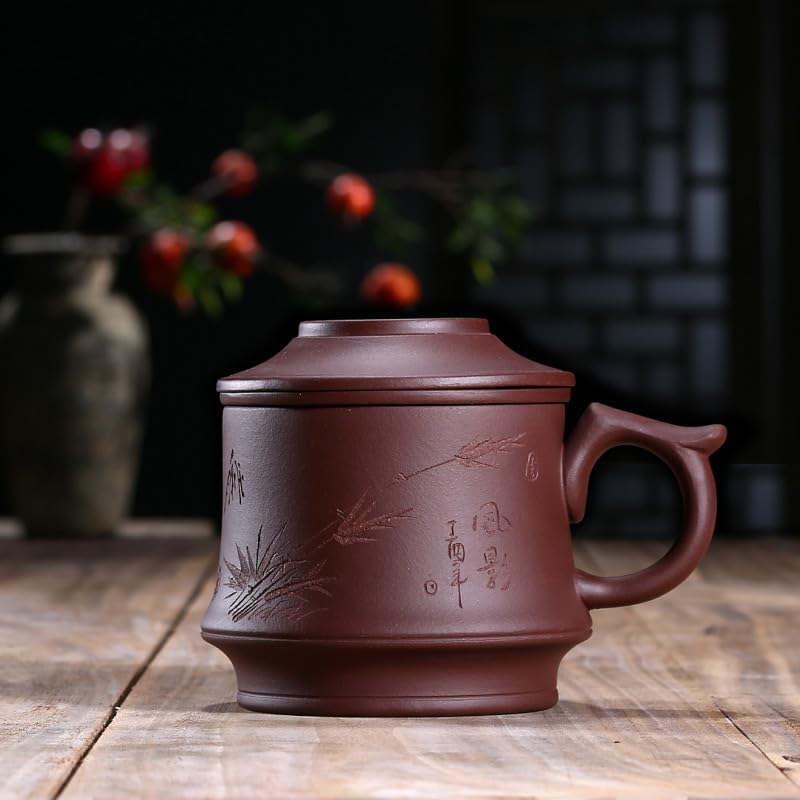 Tasse à thé au sable violet double couche anti-brûlure céramique 350ml