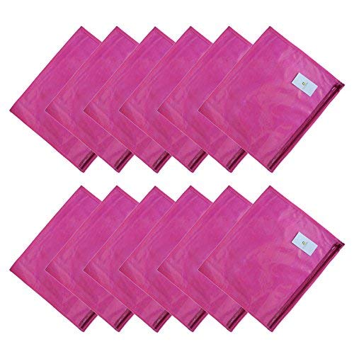 Homestrap Funda individual para sari con parte superior transparente (tela de 80 g/m²), color rosa, juego de 24