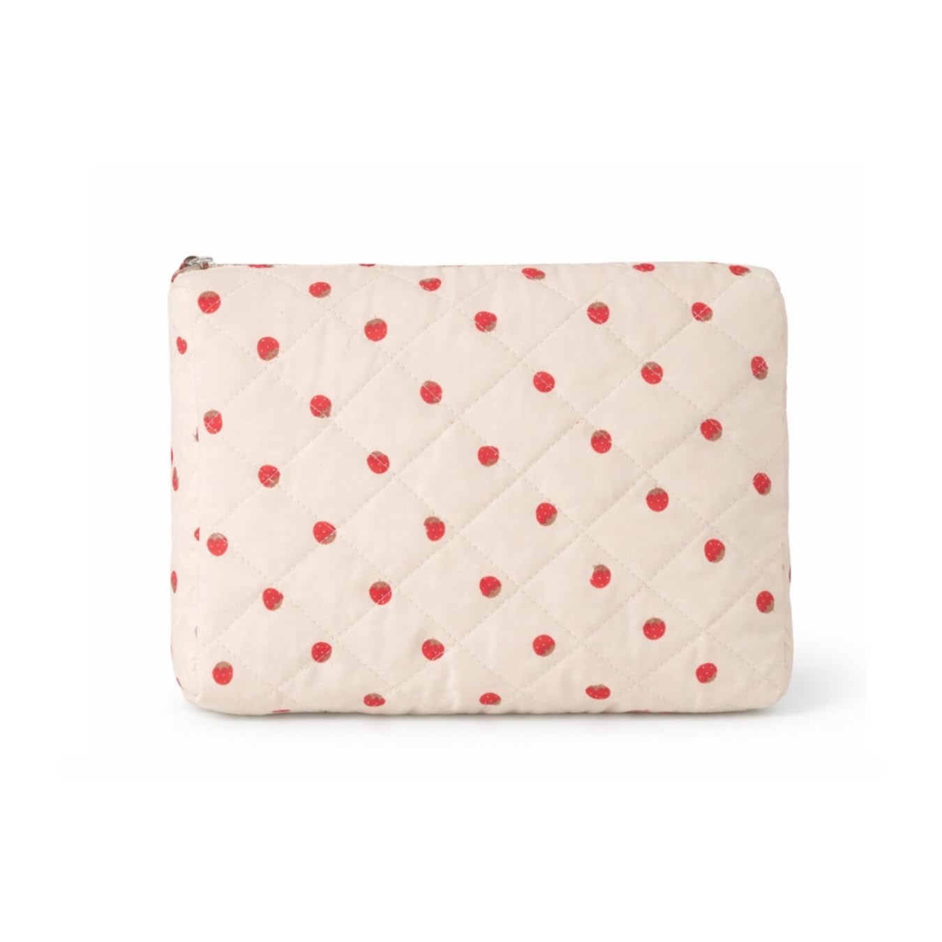 Caroline Malloy Professional Hair Rollers Set, Red Self-Grip Curlers with Cream Cotton Bag with Strawberry design, Styling Clips for Women, Large Size