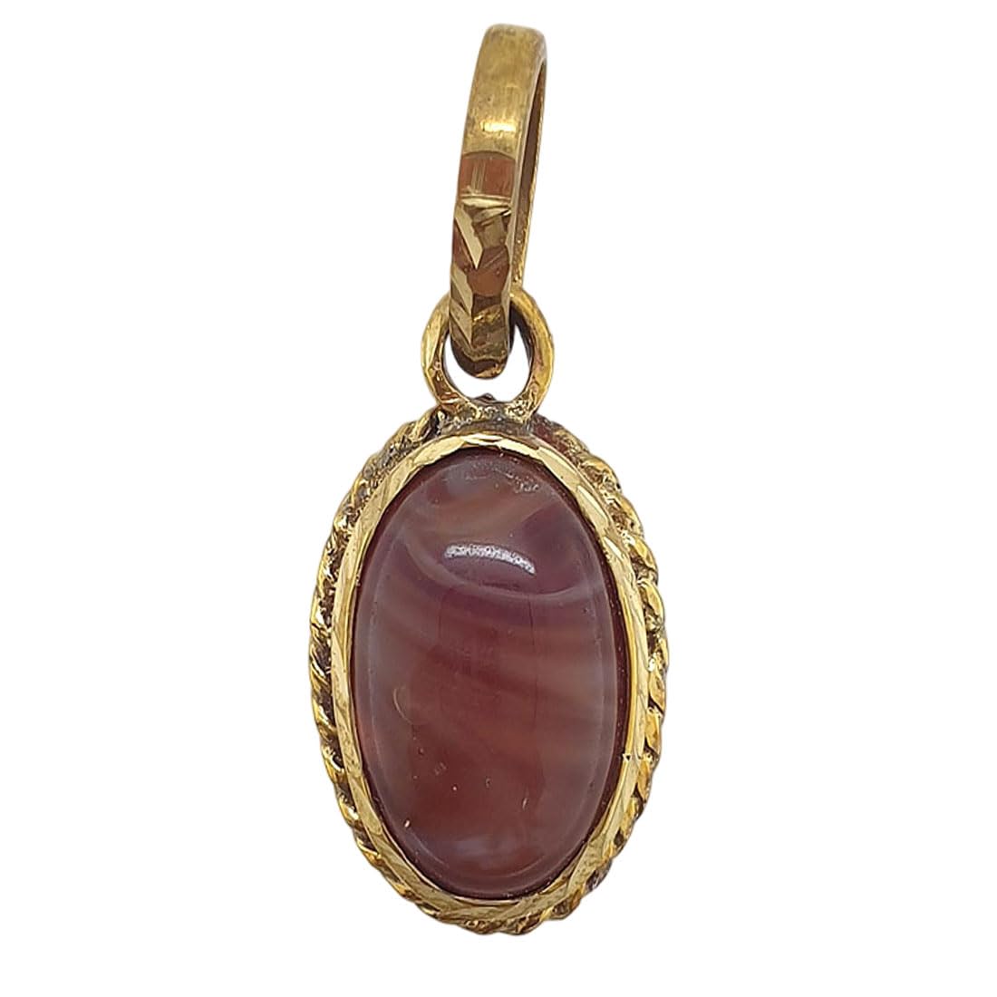 Natural Yamani Hakik (Agate) Gemstone in Brass Pendant or Locket-image-25