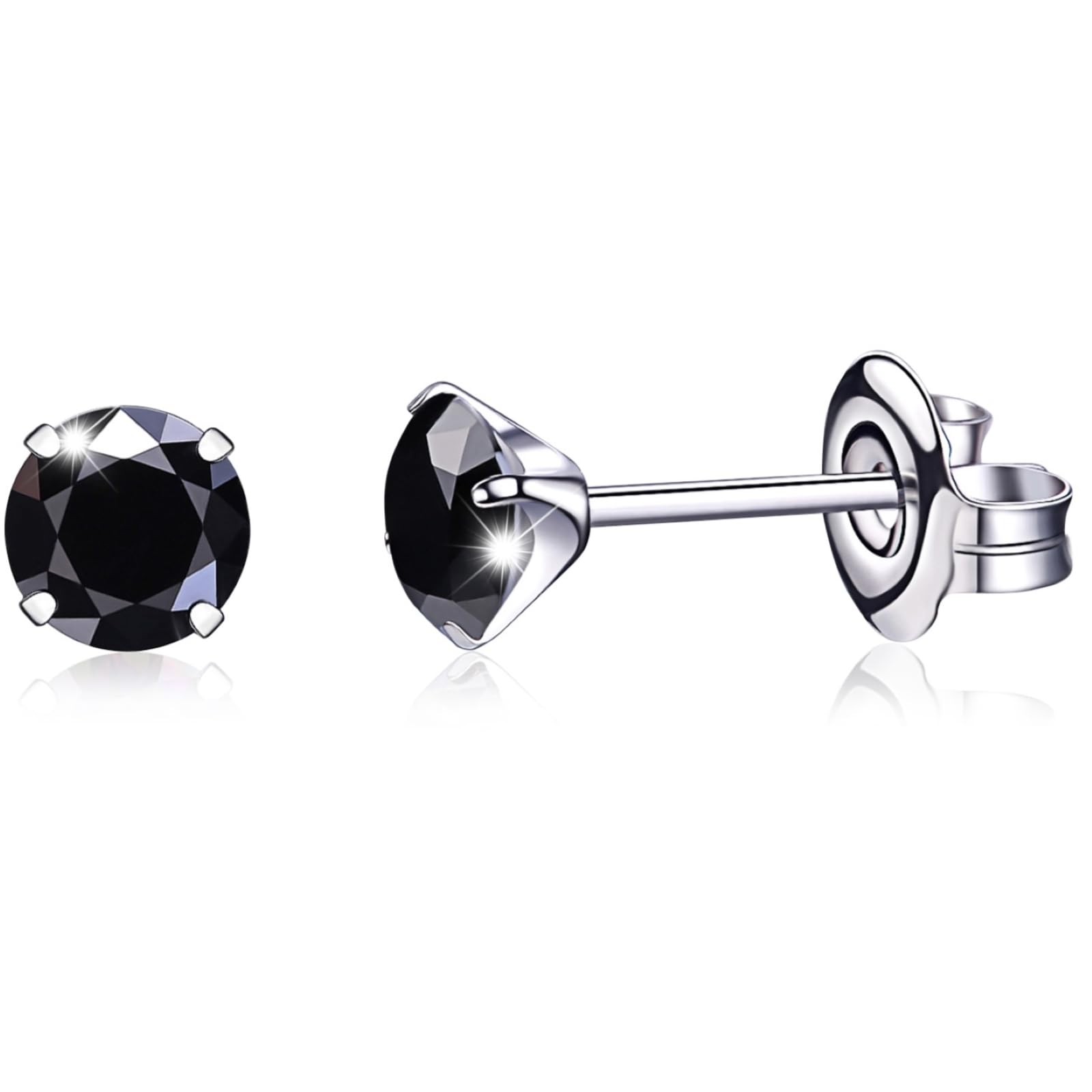 VGACETI Titanium Earrings, Hypoallergenic for Sensitive Ears Brilliant Cut Simulated Diamond 5mm Cubic Zirconia Stud Earrings for Women Men