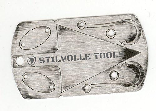 Survival Dog tag Tool Minus Driver That Contains The 5 Features to Help Survival Dog tag-5 Survival time of The Dog tag Size, Lures/Trap Lock × 2, Arrowhead, Hook × 2 (Silver)
