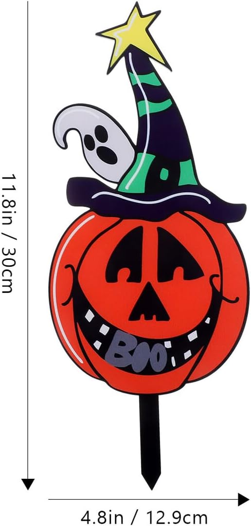 Abaodam Halloween Decorative Pumpkin Yard Sign with Colorful Expressions, 3mm Acrylic Double-sided Printing, Outdoor Lawn Festival Decoration for Halloween Garden and Party