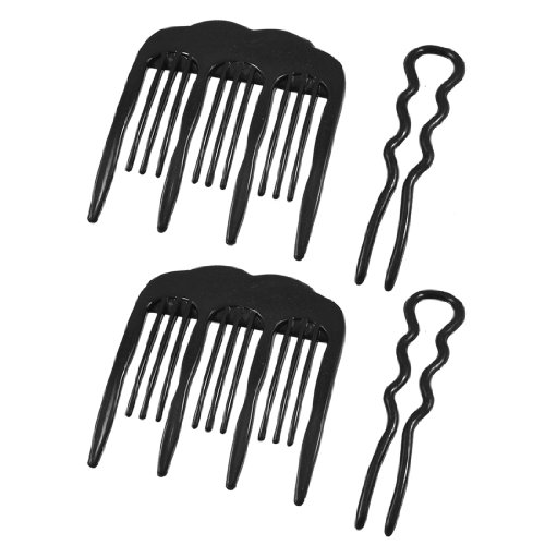 2 x Black Plastic French Twist Hair Styling Maker Clip Comb Tools