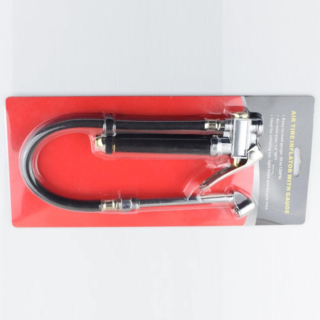 SILNOVO® Air Tire Pressure Filler Dual Chuck Inflator Car Gauge 12